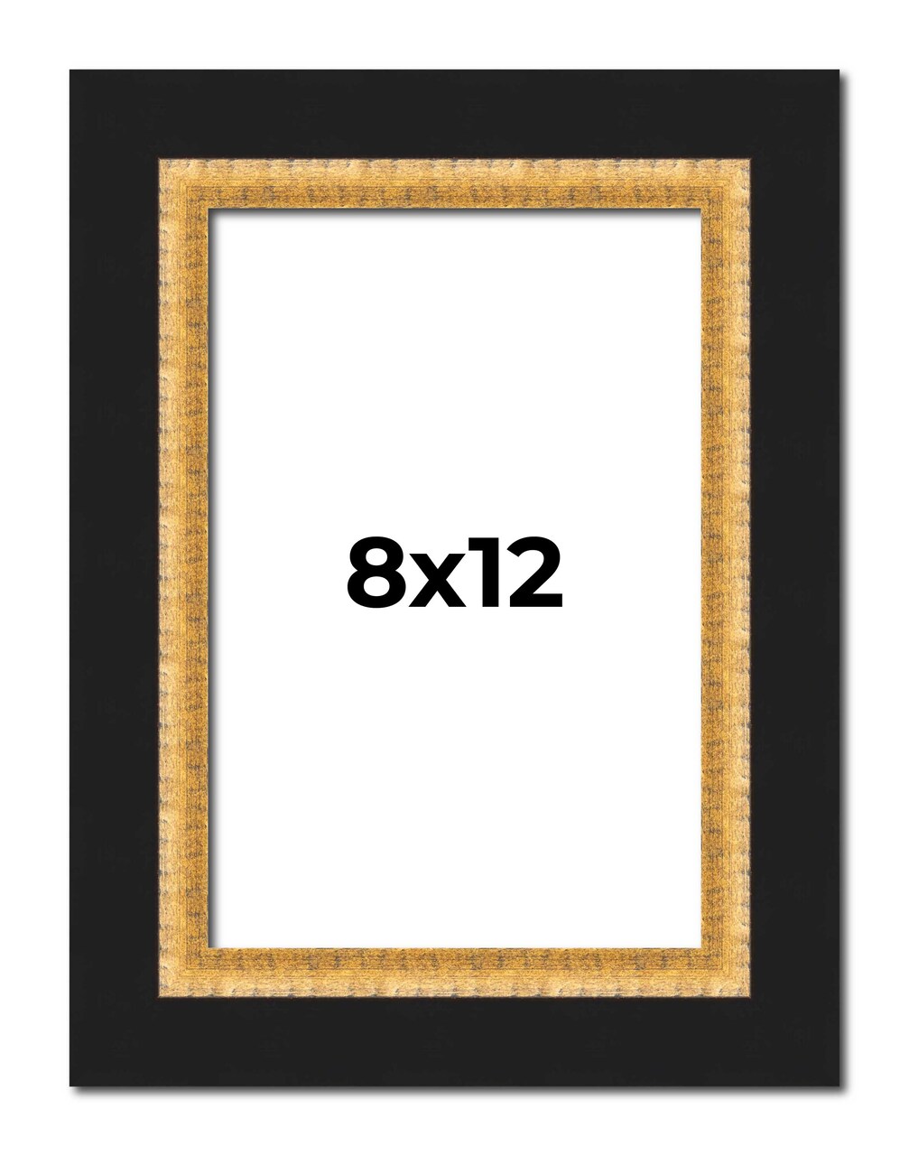 8x12 Embellished Picture Frame with UV-Resistant Acrylic & Acid Free Backing, Available in 3 Finishes - Black, Brown, Gold